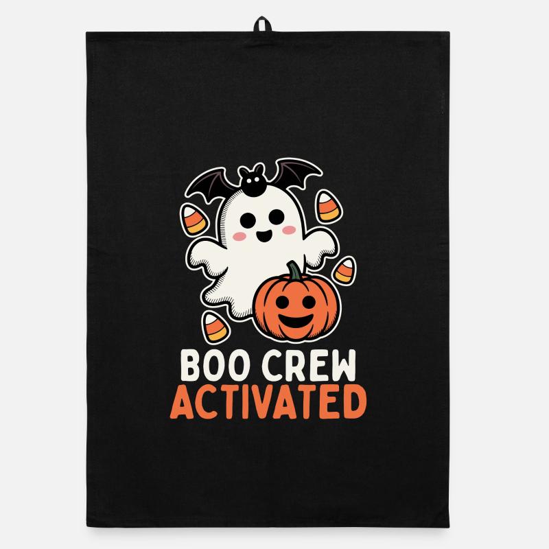 Boo Crew Activated – Süßes Halloween Design Organic Geschirrtuch