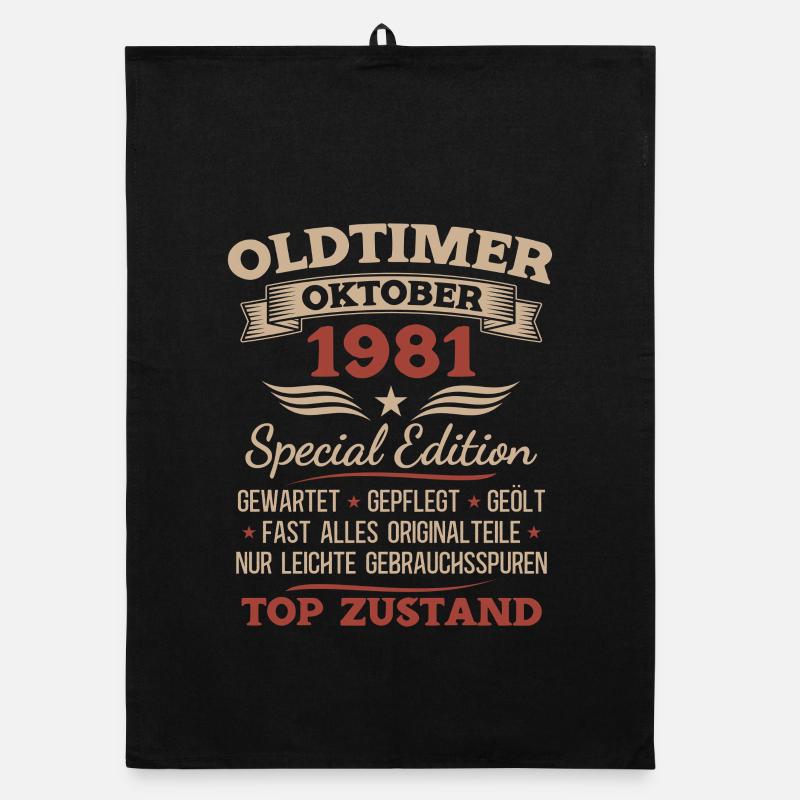 44. Geburtstag Geschenk Oldtimer Oktober 1981 Organic Geschirrtuch