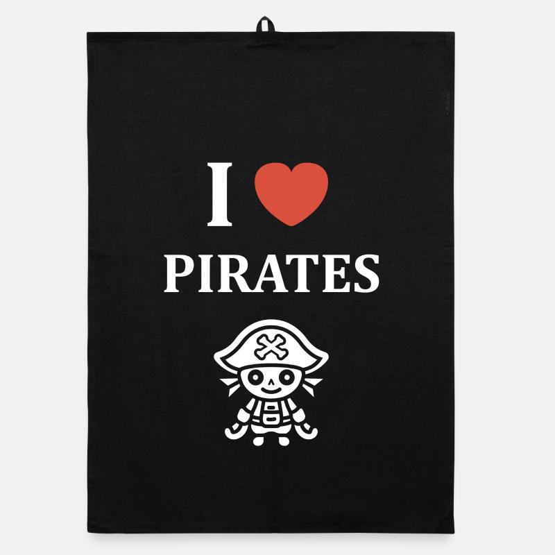 Ich liebe Piraten Maskottchen Organic Geschirrtuch