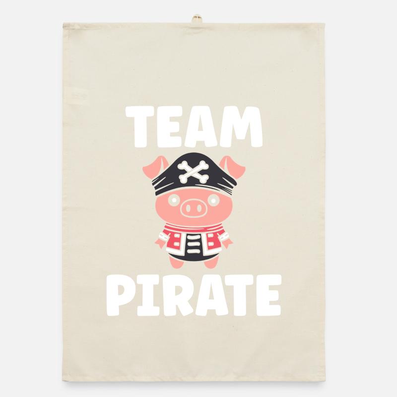Cochon Pirate Kawaii Équipe Torchon bio