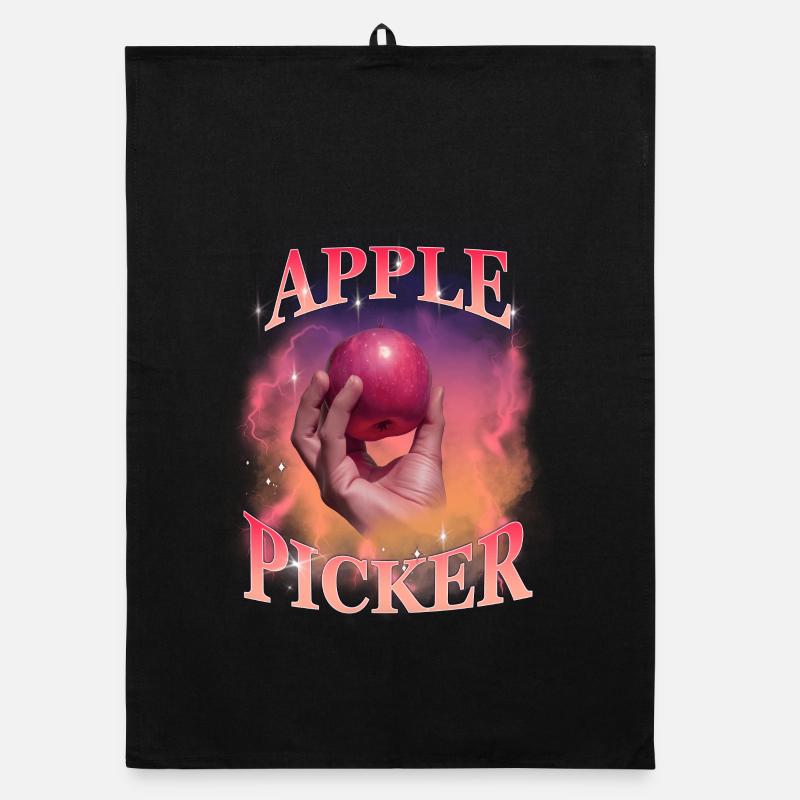 Cueilleur de pommes Rétro Coucher de soleil Torchon bio