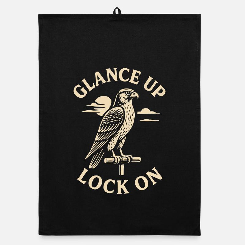 Faucon Coup d’œil vers le haut Lock On Passionné de fauconnerie Torchon bio