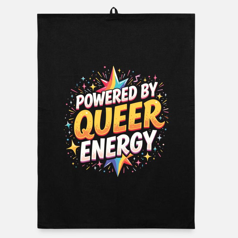 Propulsé par Queer Energy – Déclaration de fierté Torchon bio