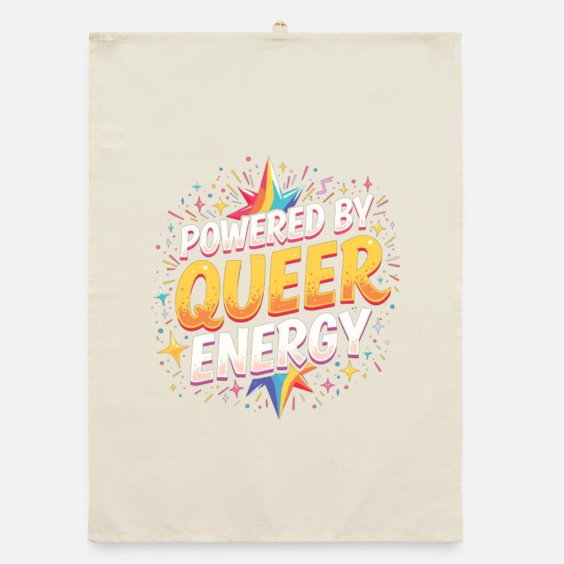 Powered by Queer Energy – Pride Statement Organic dish towel