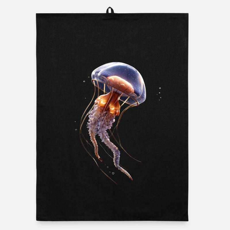 Méduse Méduse de feu Méduse Méduse mignonne Torchon bio