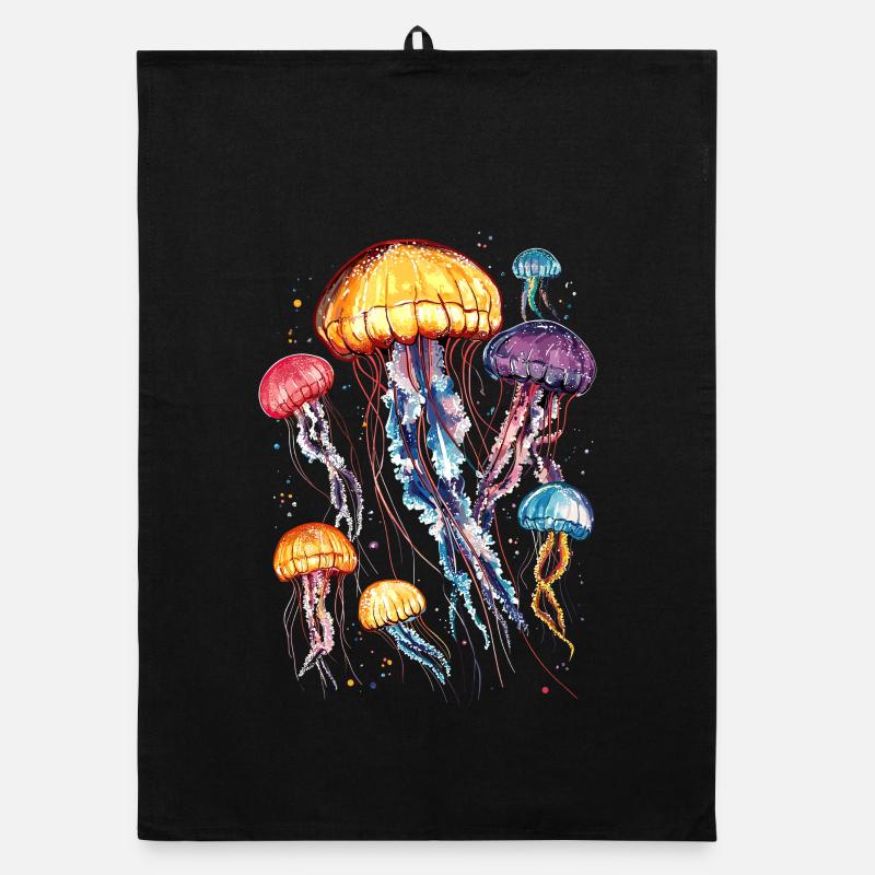 Méduse Méduse de feu Méduse Méduse mignonne Torchon bio