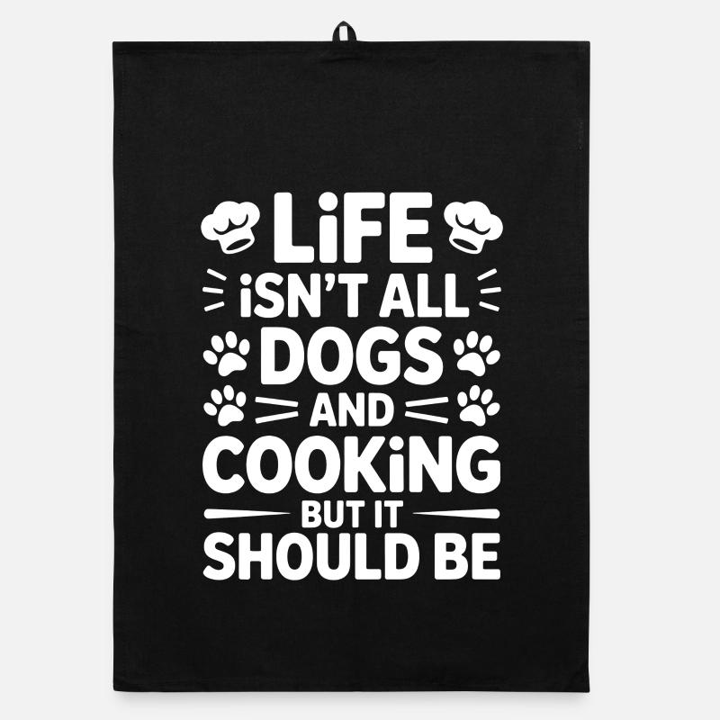 Kochen Spruch Hunde Lustiges Backen Geschenk Organic Geschirrtuch