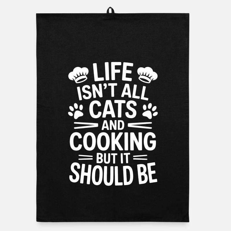 Kochen Spruch Katzen Lustiges Backen Geschenk Organic Geschirrtuch