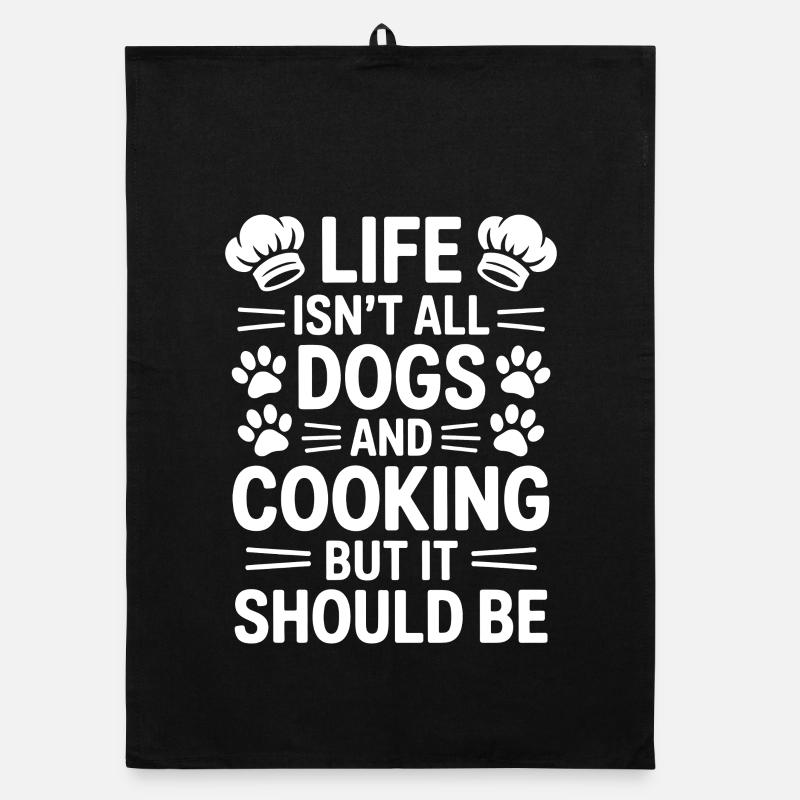 Kochen Spruch Hunde Lustiges Backen Geschenk Organic Geschirrtuch