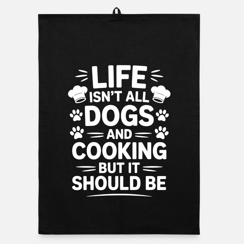Kochen Spruch Hunde Lustiges Backen Geschenk Organic Geschirrtuch