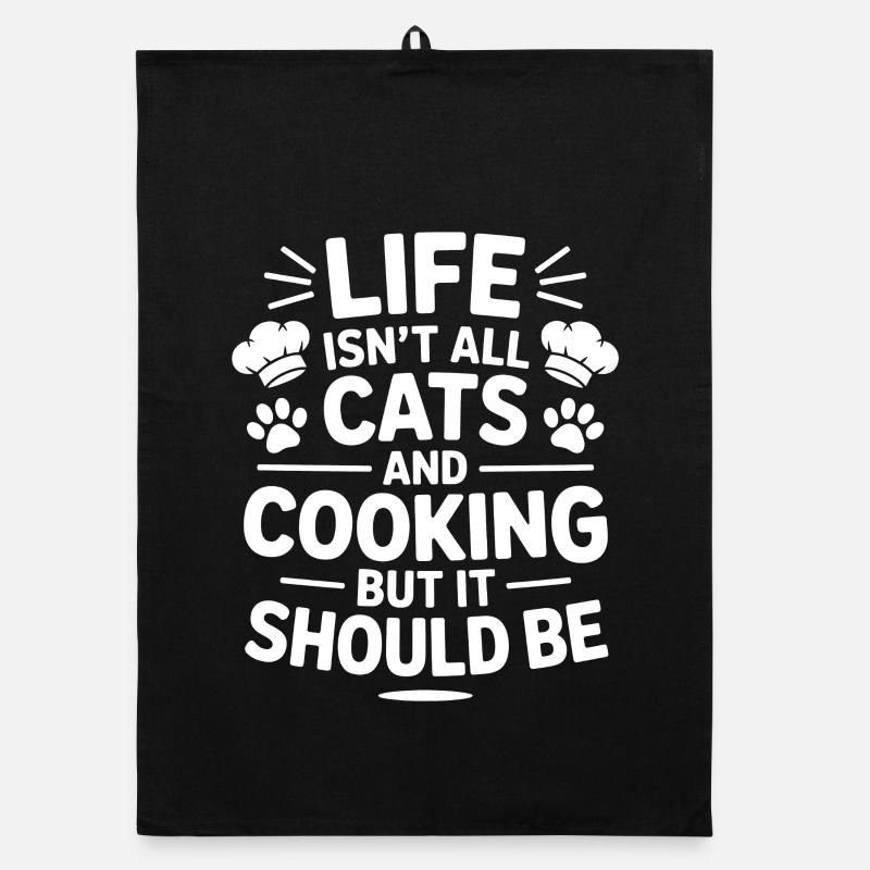 Kochen Spruch Katzen Lustiges Backen Geschenk Organic Geschirrtuch