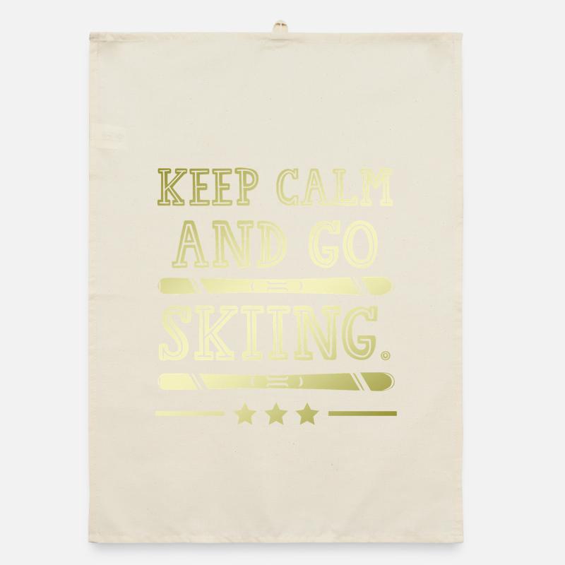 Keep calm ski Organic dish towel