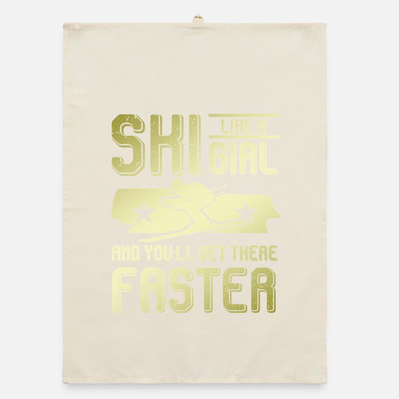 ski mädchen Organic Geschirrtuch