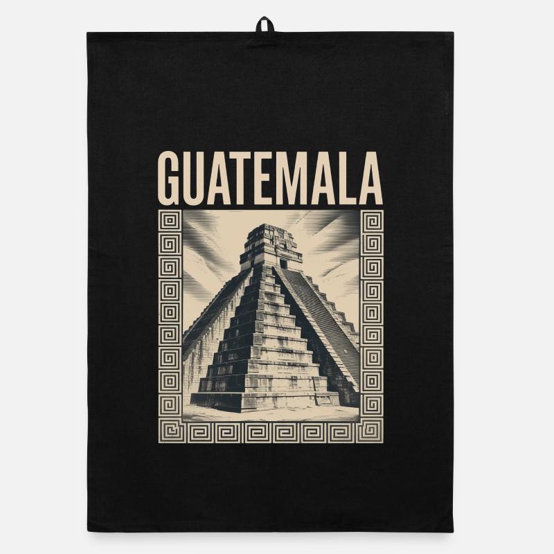 Guatemala Pyramide Retrolook Tikal Organic Geschirrtuch