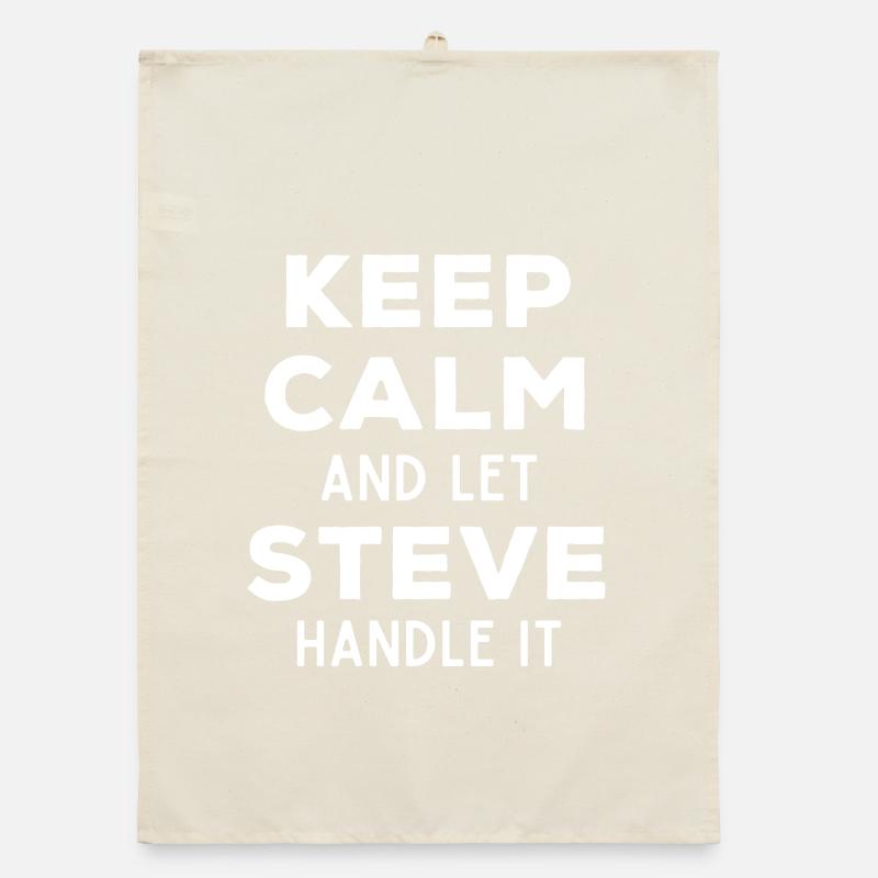 Keep Calm Lass Steve das regeln Lustiger Spruch Organic Geschirrtuch