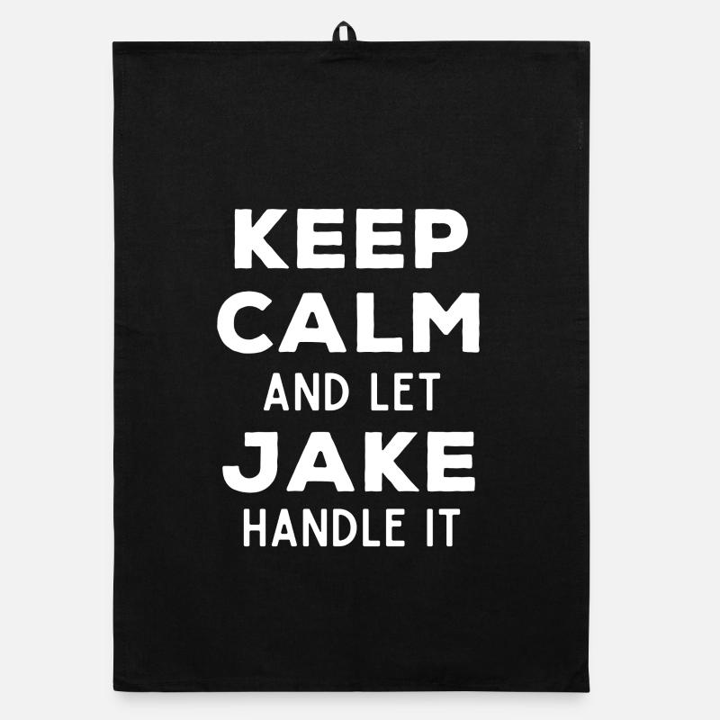 Keep Calm Lass Jake das regeln Lustiger Spruch Organic Geschirrtuch