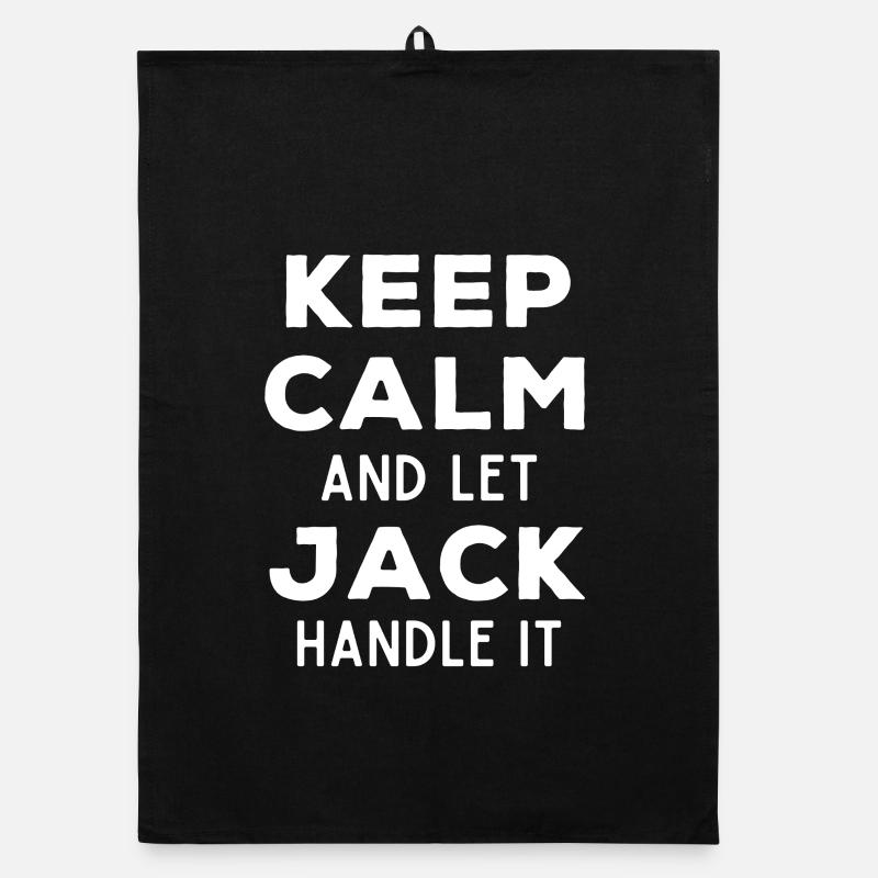 Keep Calm Let Jack Fix It Funny Saying Organic dish towel