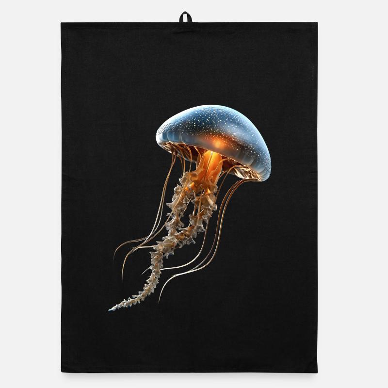 Méduse Méduse de feu Méduse Méduse mignonne Torchon bio