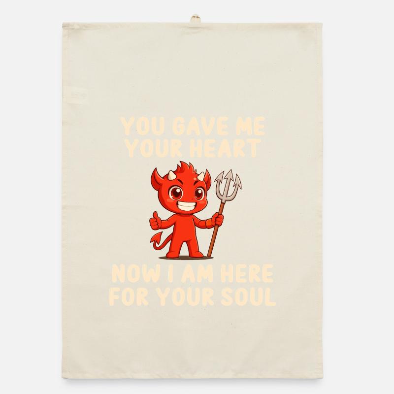 Devilish love message Organic dish towel