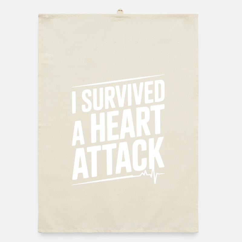 I Survived a Heart Attack Organic dish towel