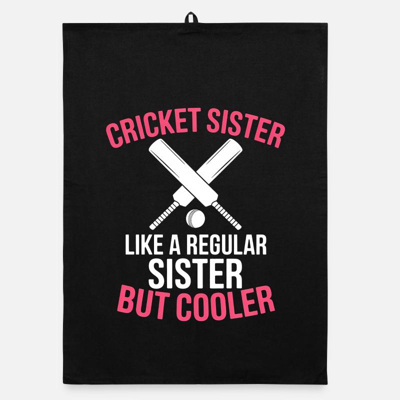 Cricket Spruch Schwester Lustiges Cricket Geschenk Organic Geschirrtuch