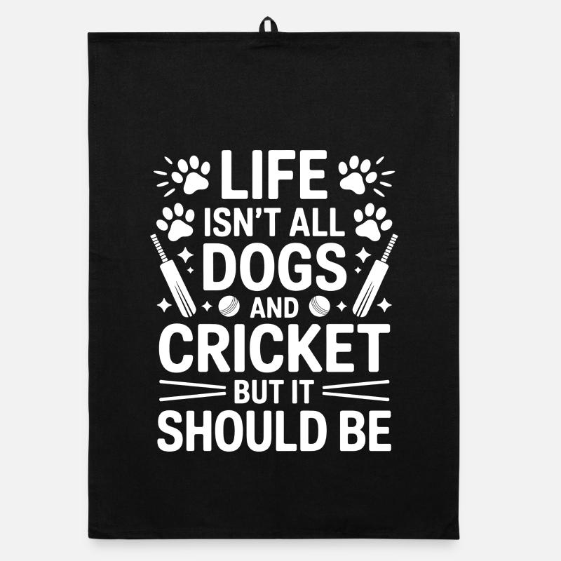 Cricket Spruch Hunde Lustiges Cricket Geschenk Organic Geschirrtuch