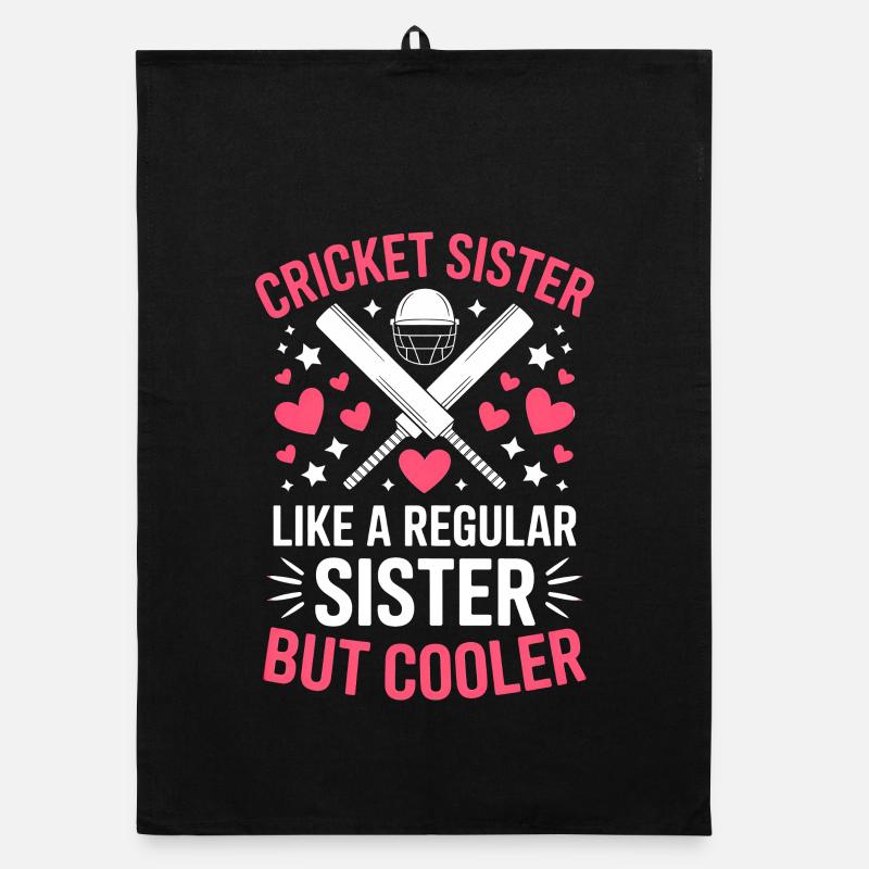 Cricket Spruch Schwester Lustiges Cricket Geschenk Organic Geschirrtuch