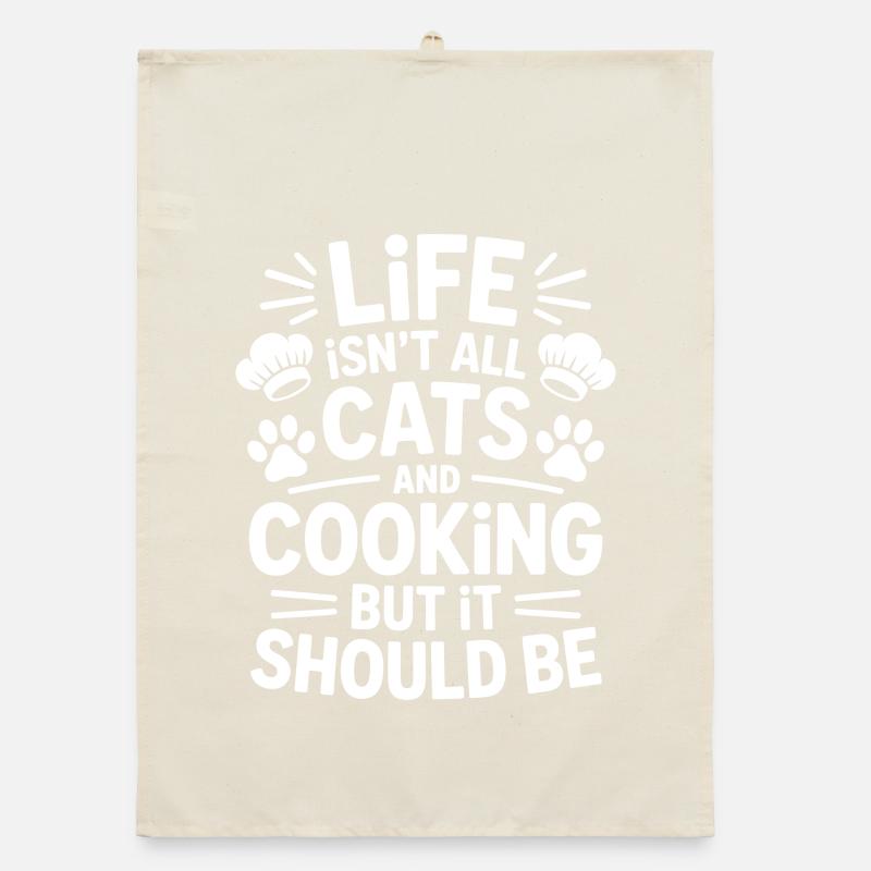 Kochen Spruch Katzen Lustiges Backen Geschenk Organic Geschirrtuch