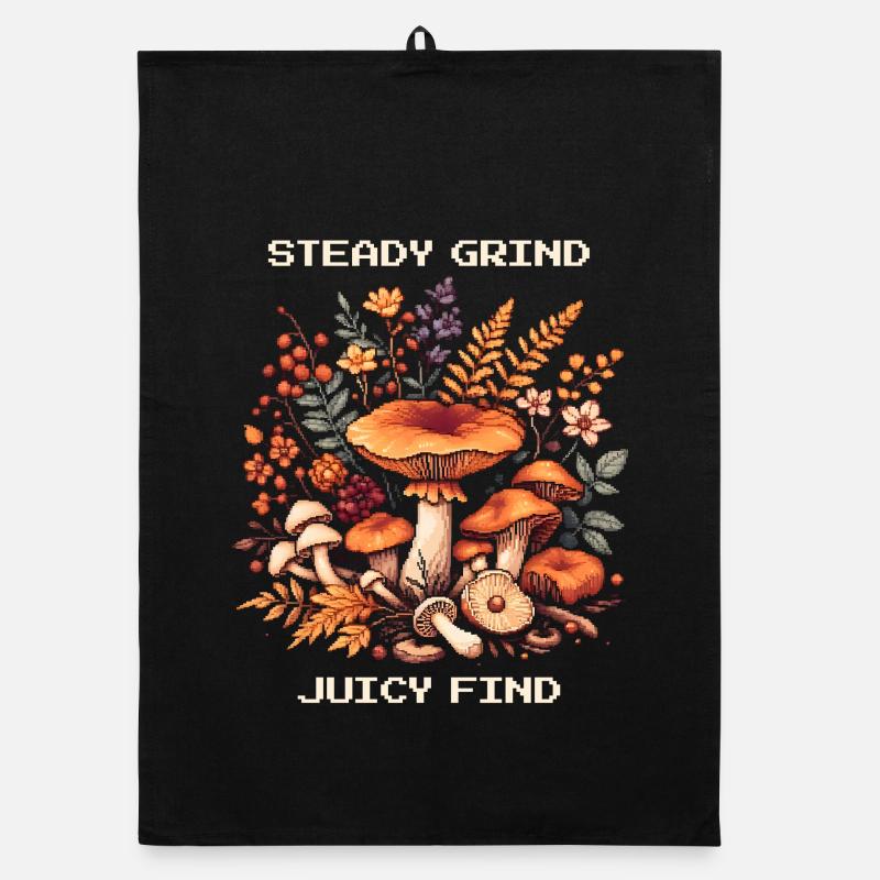 Steter Grind, saftiger Fund | Pilzsuche Pfifferlin Organic Geschirrtuch