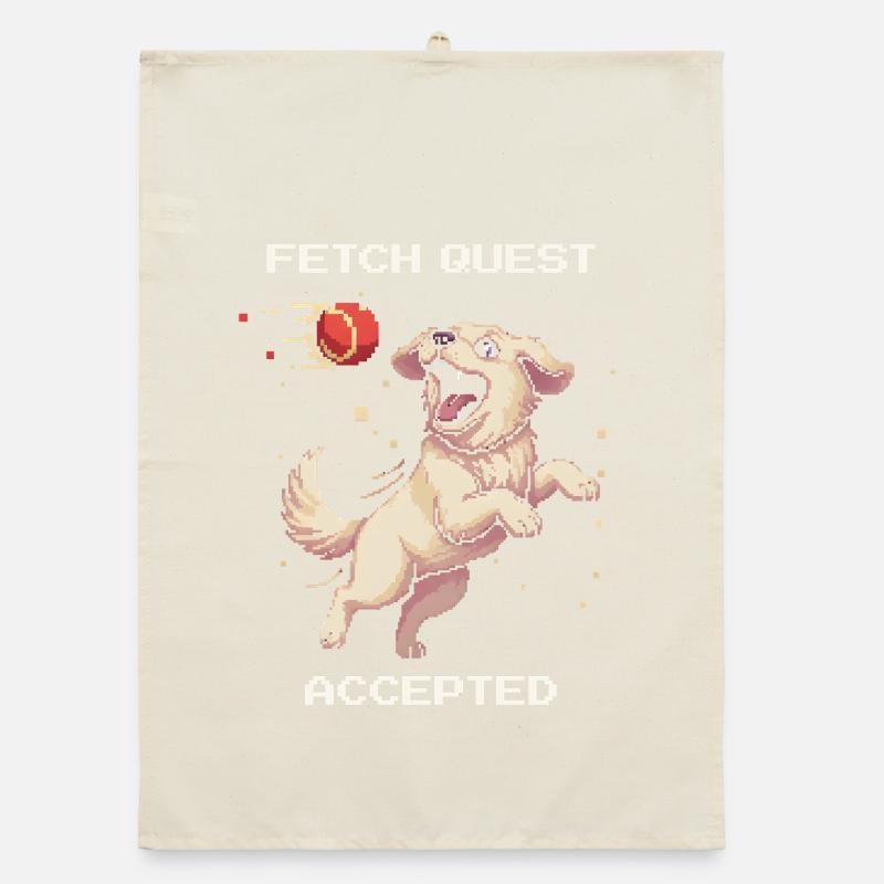 Fetch Quest Accepted | Dog playing ball Organic dish towel