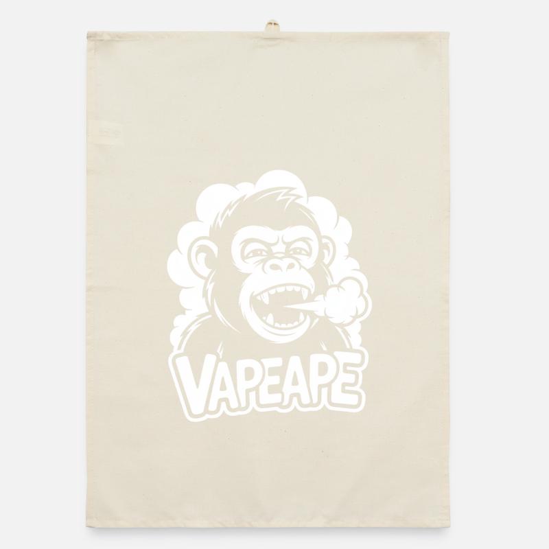 Vapeape Affe mit Dampf Organic Geschirrtuch
