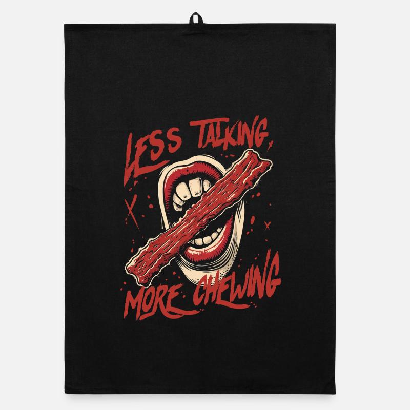 Beef Jerky Less Talking More Chewing Organic Geschirrtuch