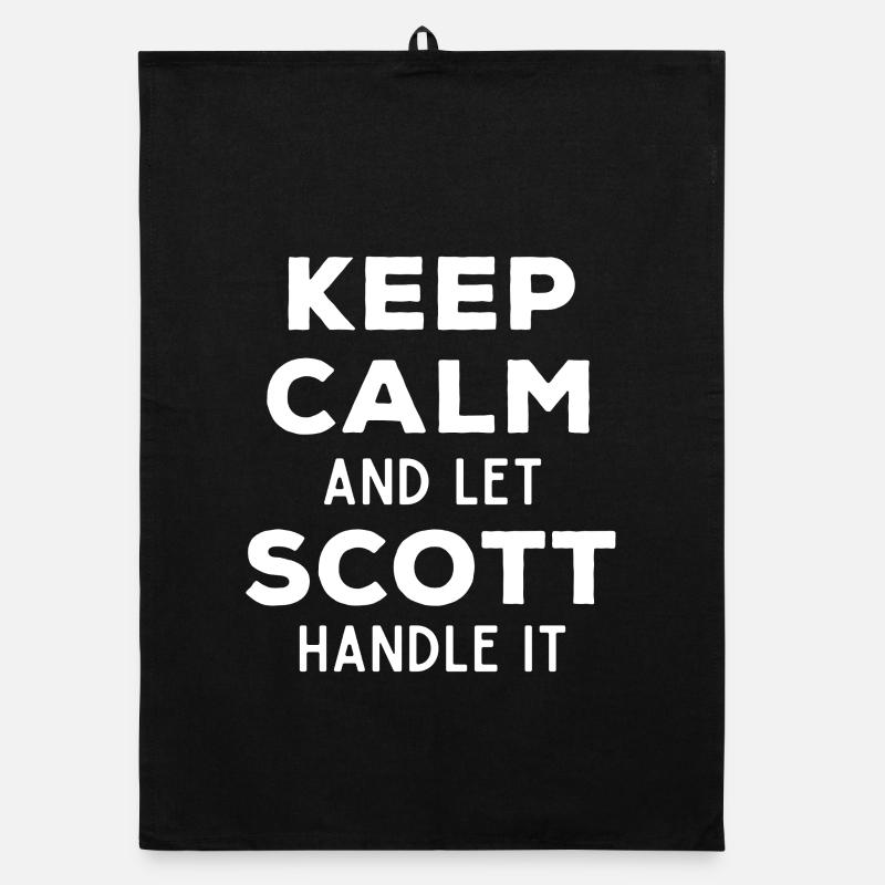 Keep Calm Lass Scott das regeln Lustiger Spruch Organic Geschirrtuch
