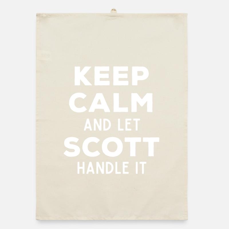 Keep Calm Lass Scott das regeln Lustiger Spruch Organic Geschirrtuch