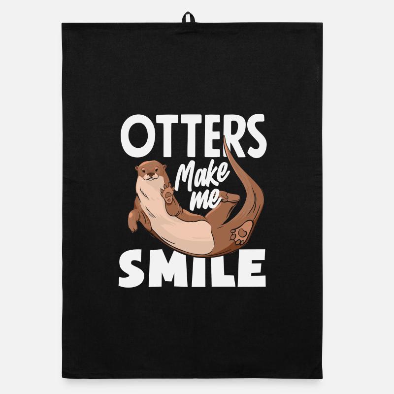 Lächelnder Seeotter Cartoon Organic Geschirrtuch
