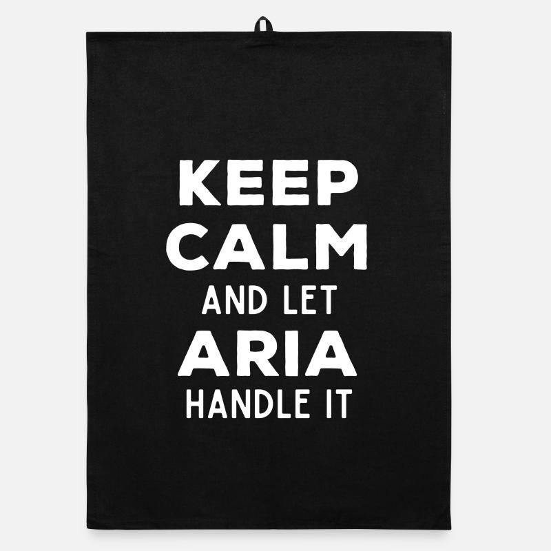 Keep Calm Let Aria Fix It Funny Saying Organic dish towel