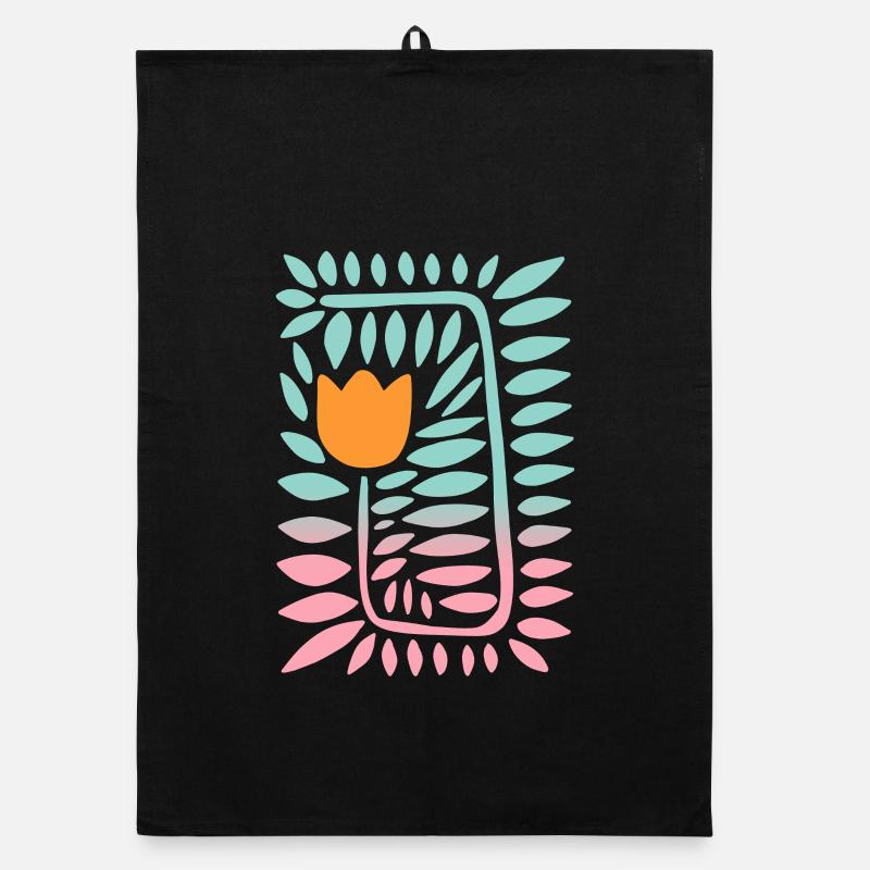 Gradient tulip - turquoise Organic dish towel