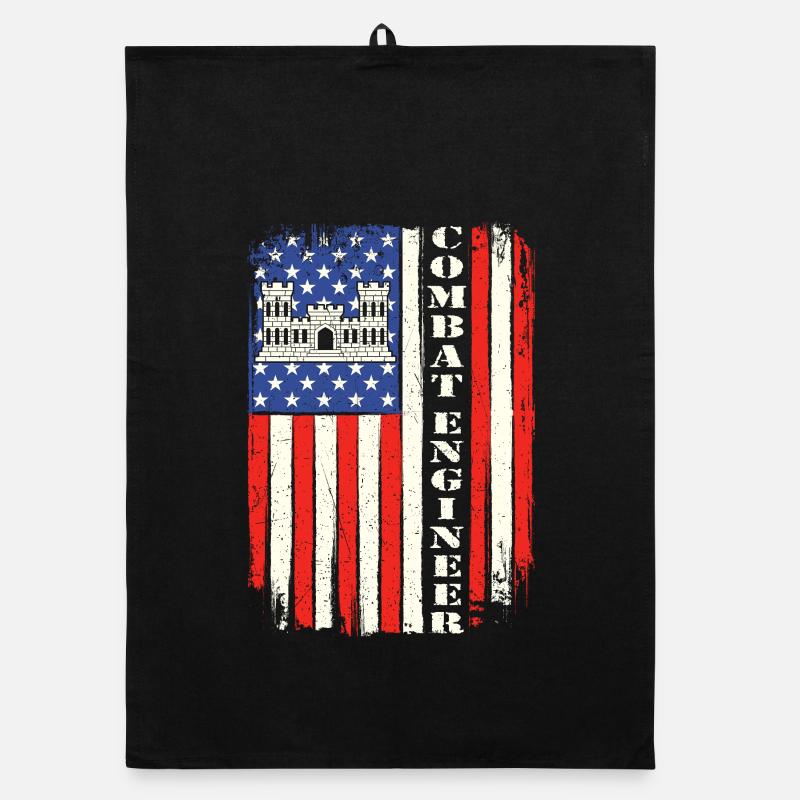 Combat Engineer Bold Patriotic Military Quote Organic dish towel