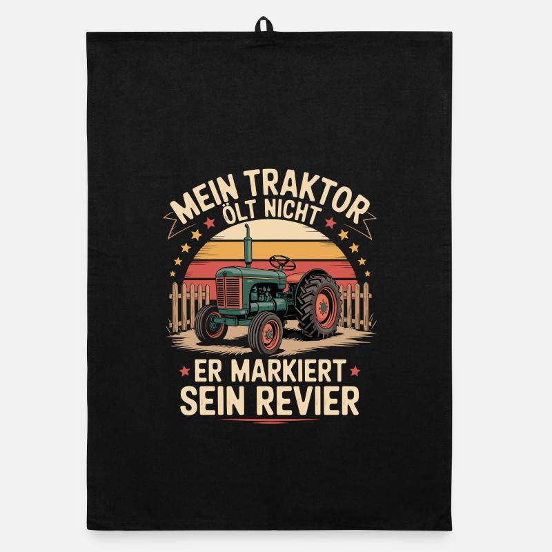 My tractor doesn't oil, it marks its territory Organic dish towel