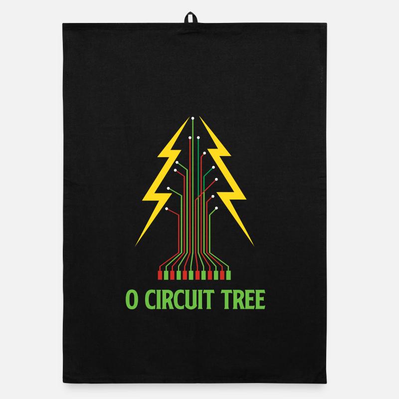O Circuit Tree Christmas Electrical Engineer Organic dish towel