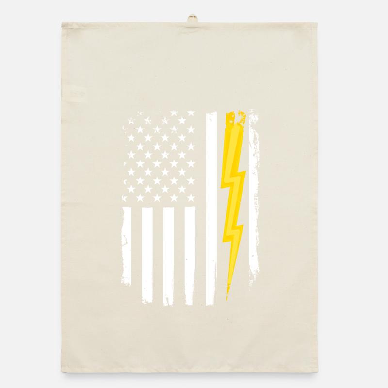 US Flag Flash Patriotic Electrical Engineer Organic dish towel