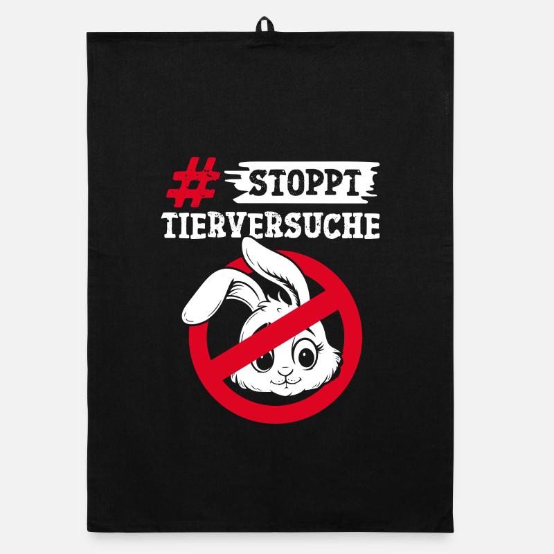 Animal protection STOP ANIMAL TESTING AGAINST TESTING Organic dish towel