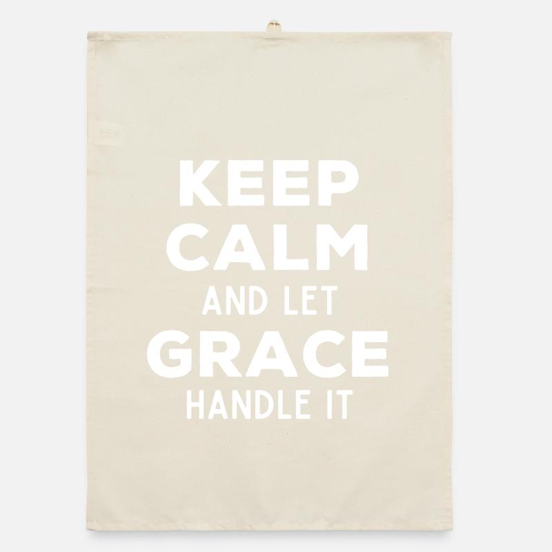 Keep Calm Lass Grace das regeln Lustiger Spruch Organic Geschirrtuch