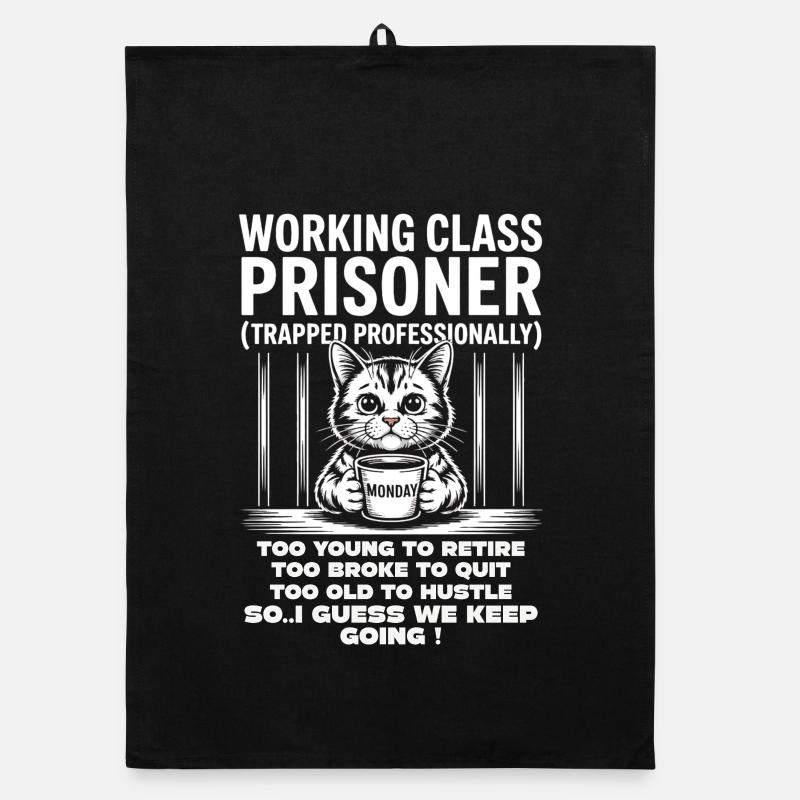 Monday Trapped Work Funny Work Outfit Organic dish towel