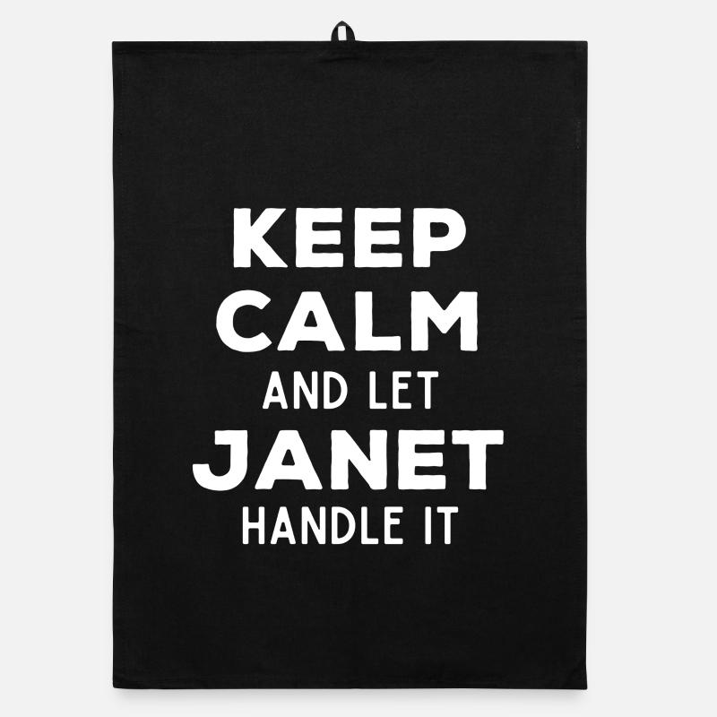 Keep Calm Lass Janet das regeln Lustiger Spruch Organic Geschirrtuch