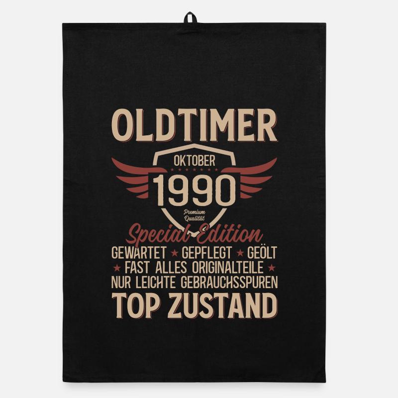 35. Geburtstag Geschenk Oldtimer Oktober 1990 Organic Geschirrtuch
