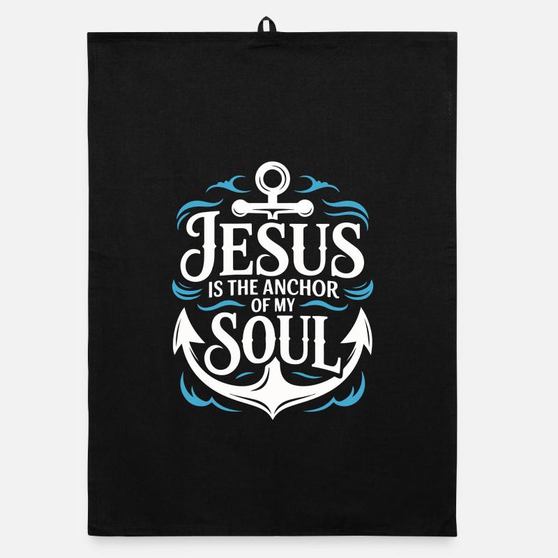 Jésus est l’ancre de mon âme Torchon bio
