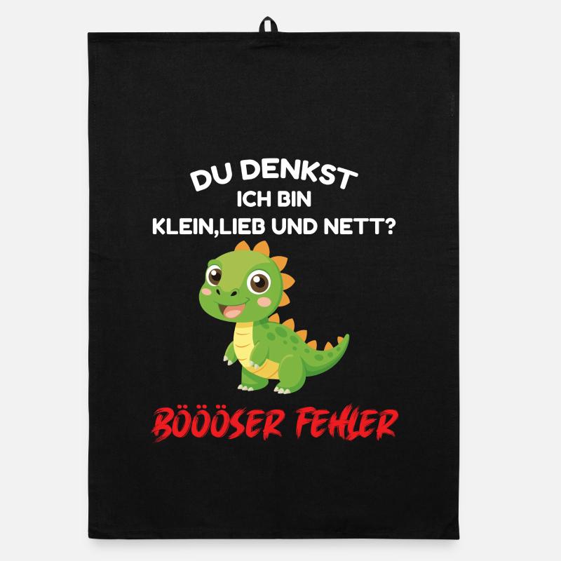 Du Denkst Ich Bin Klein Lieb Lustig Spruch Dino Organic Geschirrtuch