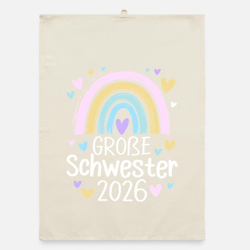 Große Schwester 2026 Regenbogen Organic Geschirrtuch