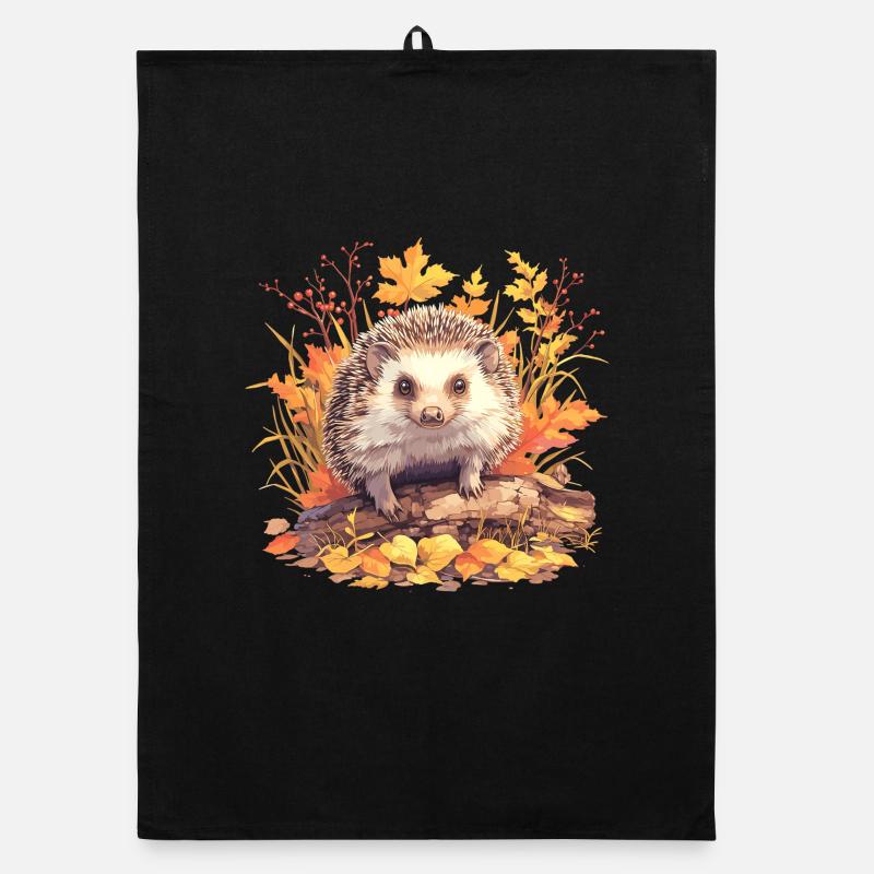 Hedgehog - Organic dish towel - black
